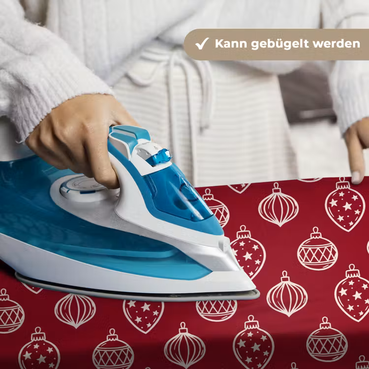 Wandteppich - Weihnachtskugel – Rot – Cremefarben — 10
