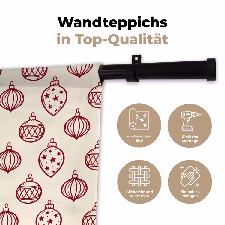 Wandteppich - Weihnachtskugel – Rot – Weihnachten — 7