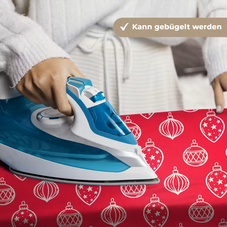Wandteppich - Weihnachtskugel – Rot – Weiß — 10
