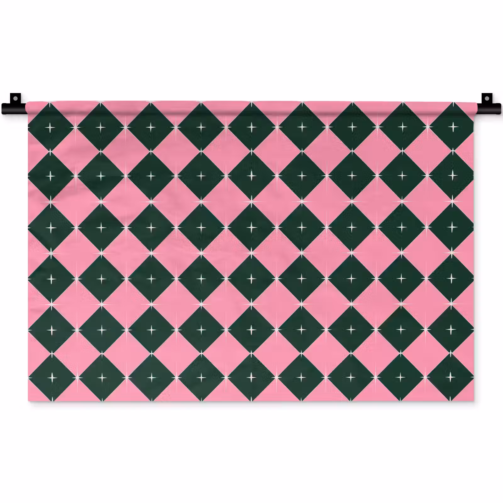 Wandteppich - Weihnachten – Rosa – Grün – Stern — 1