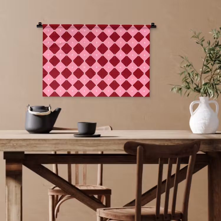 Wandteppich - Stern – Rot – Rosa – Weihnachten — 3