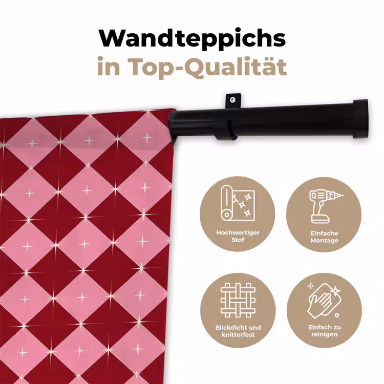 Wandteppich - Stern – Rot – Rosa – Weihnachten — 7