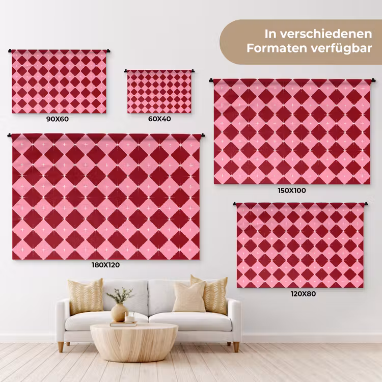Wandteppich - Stern – Rot – Rosa – Weihnachten — 8