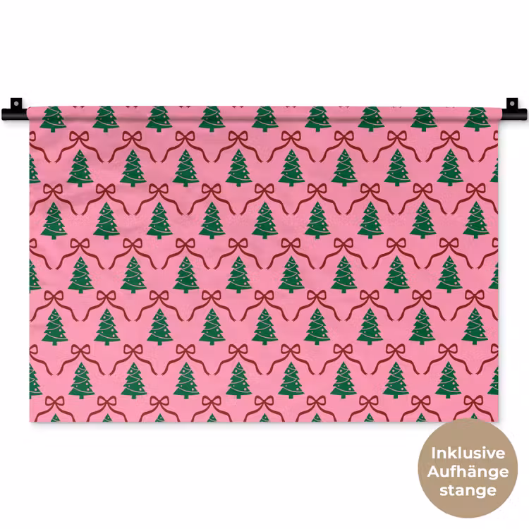 Wandteppich - Weihnachten – Rosa – Rot – Schleife — 9