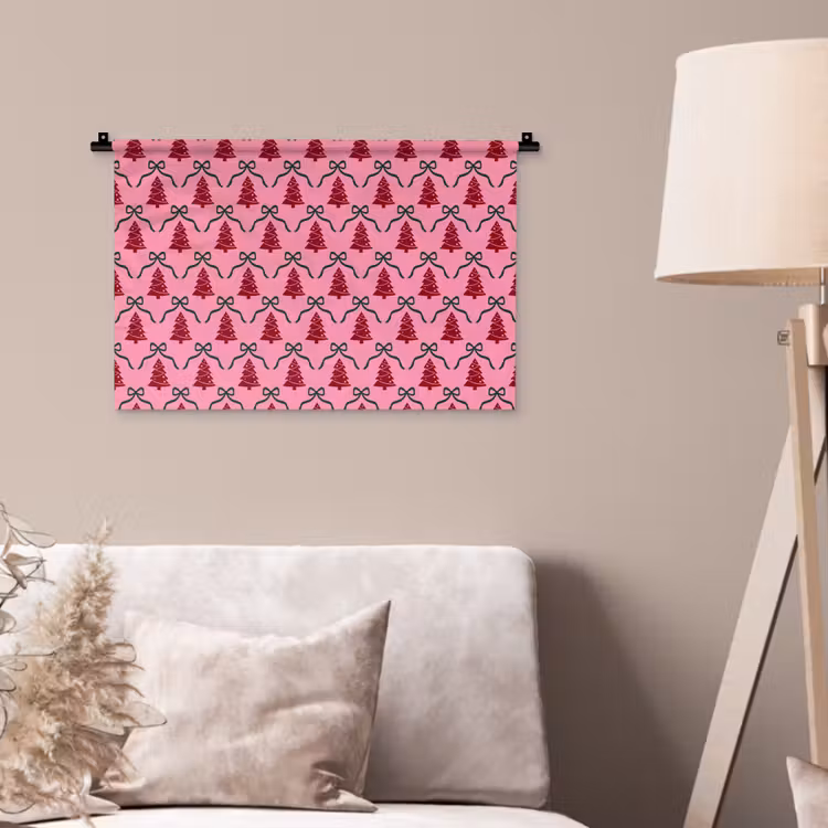 Wandteppich - Weihnachten – Rot – Grün – Schleife — 2