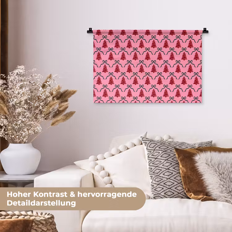 Wandteppich - Weihnachten – Rot – Grün – Schleife — 6
