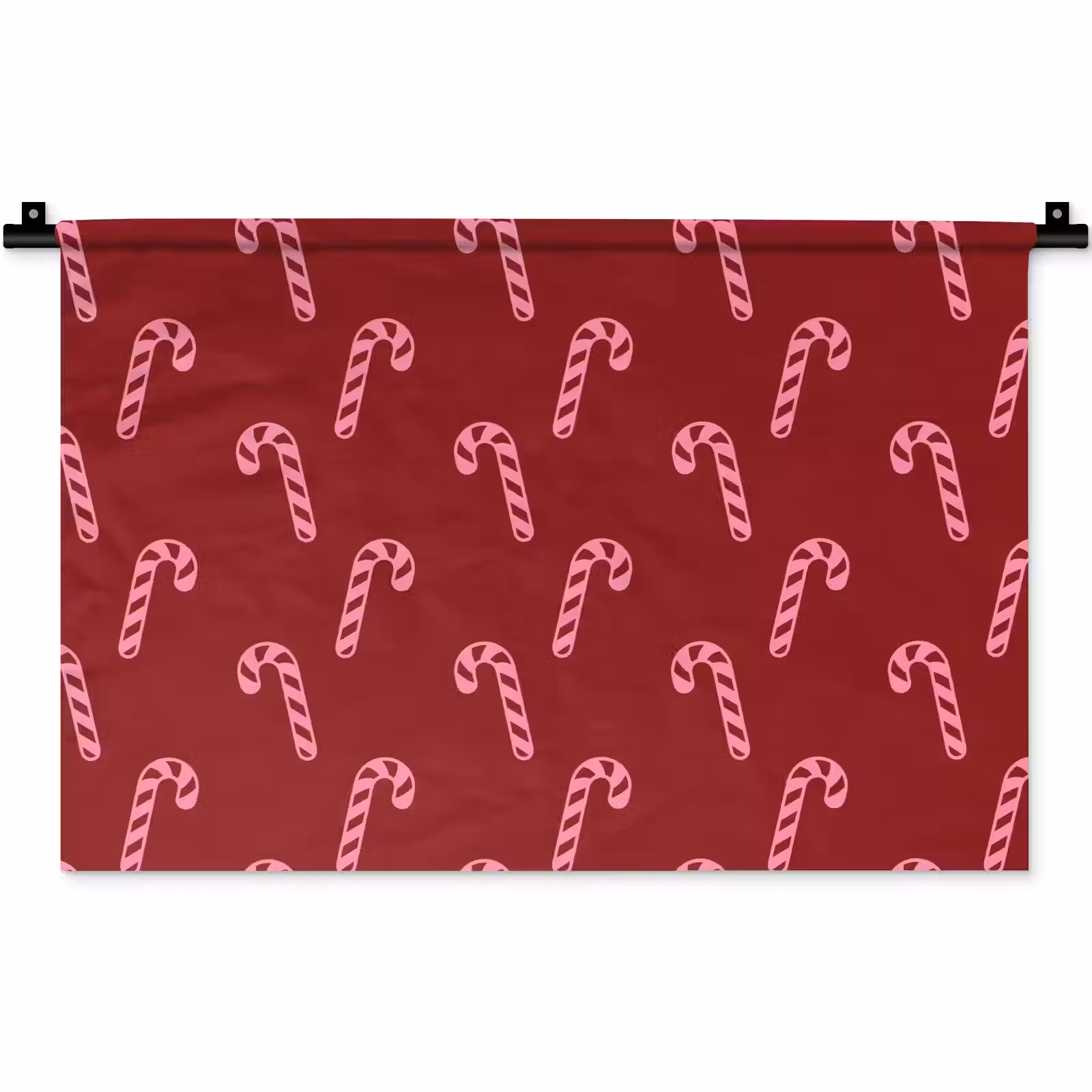 Wandteppich - Weihnachten – Burgunderrot – Rosa – Zuckerstange — 1