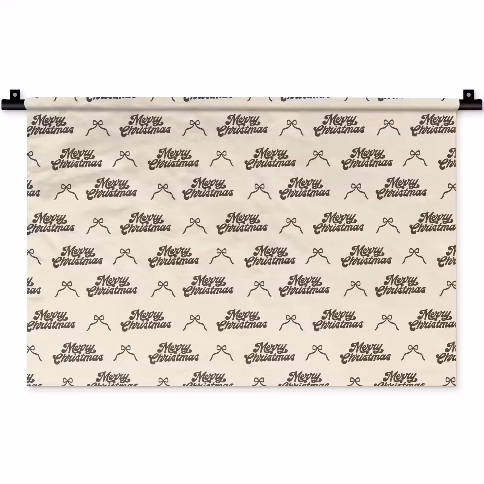 Wandteppich - Text – Braun – Creme – Schleife — 1