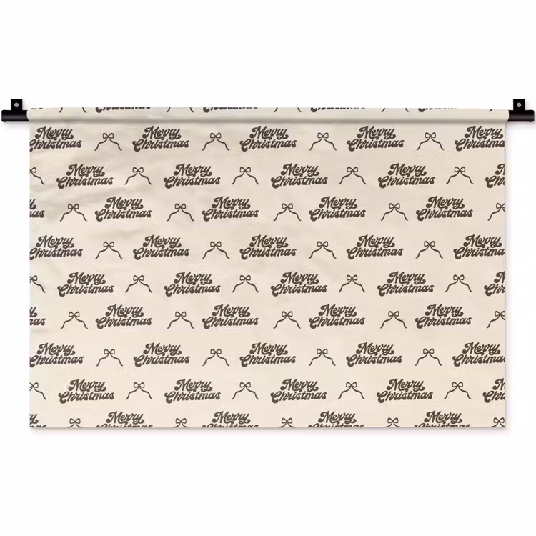 Wandteppich - Text – Braun – Creme – Schleife — 1