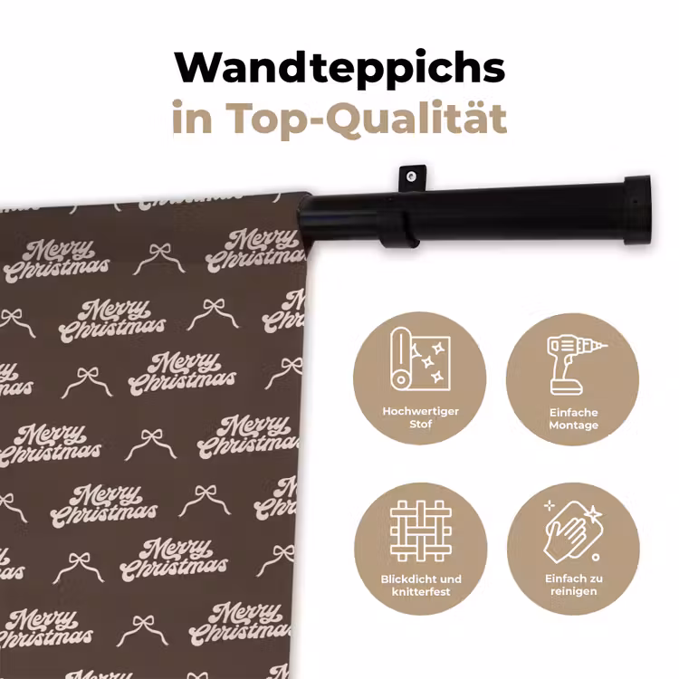 Wandteppich - Text – Creme – Braun – Schleife — 7