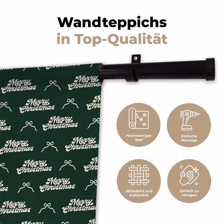 Wandteppich - Text – Grün – Weiß – Text — 7
