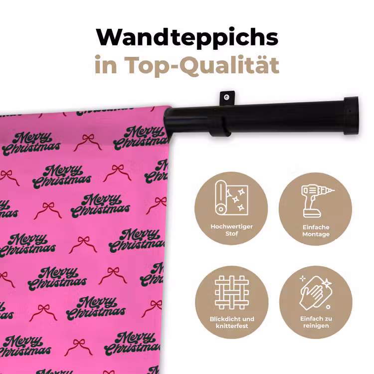 Wandteppich - Text – Neon – Rosa – Weihnachten — 7