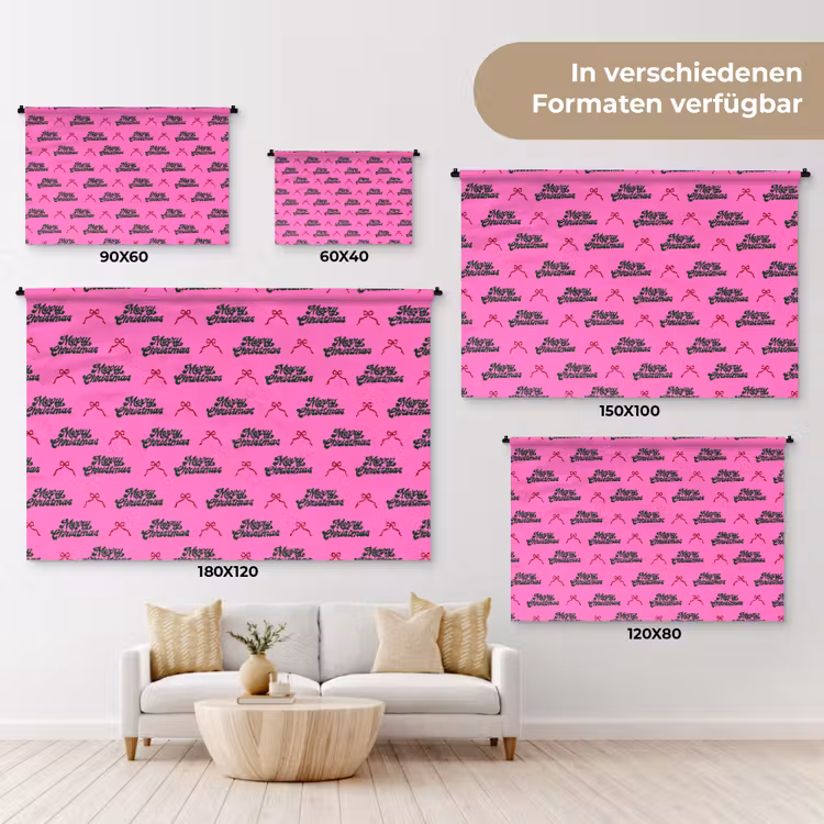 Wandteppich - Text – Neon – Rosa – Weihnachten — 8