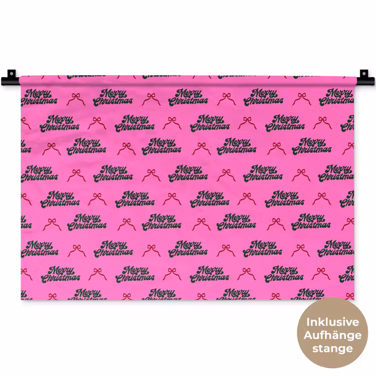 Wandteppich - Text – Neon – Rosa – Weihnachten — 9