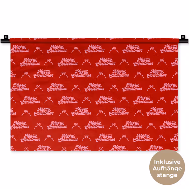 Wandteppich - Text – Schleife – Rosa – Rot — 9