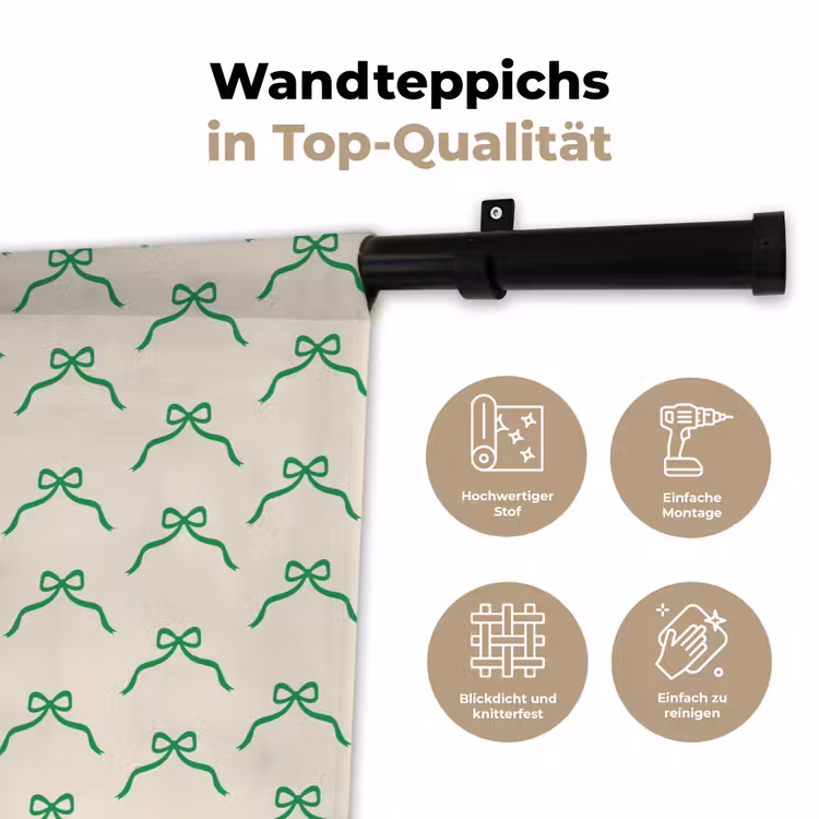 Wandteppich - Schleife – Creme – Grün – Weihnachten — 7