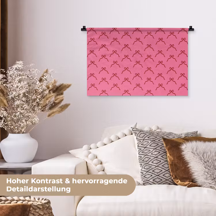 Wandteppich - Schleife – Rot – Rosa – Weihnachten — 6