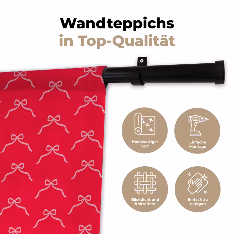 Wandteppich - Schleife – Rot – Weihnachten — 7