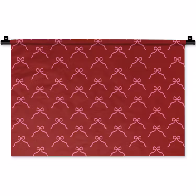 Wandteppich - Schleife – Weihnachten – Rot – Rosa — 1