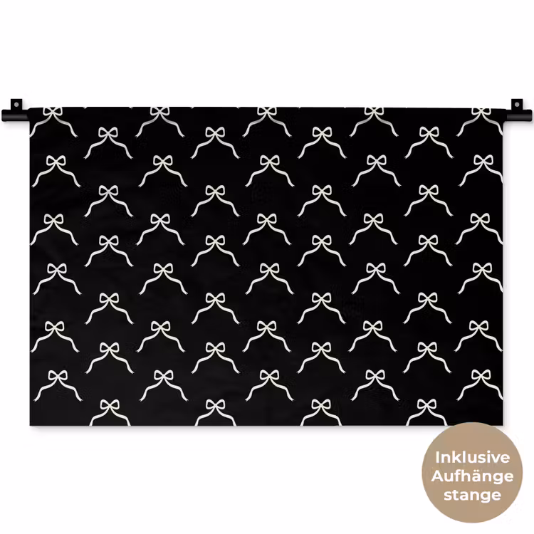 Wandteppich - Schleife – Weihnachten – Schwarz – Weiß — 9