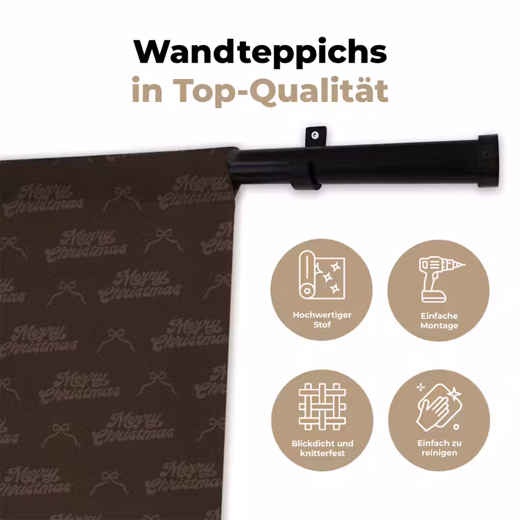 Wandteppich - Text – Braun – Schleife — 7