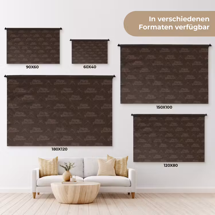 Wandteppich - Text – Braun – Schleife — 8
