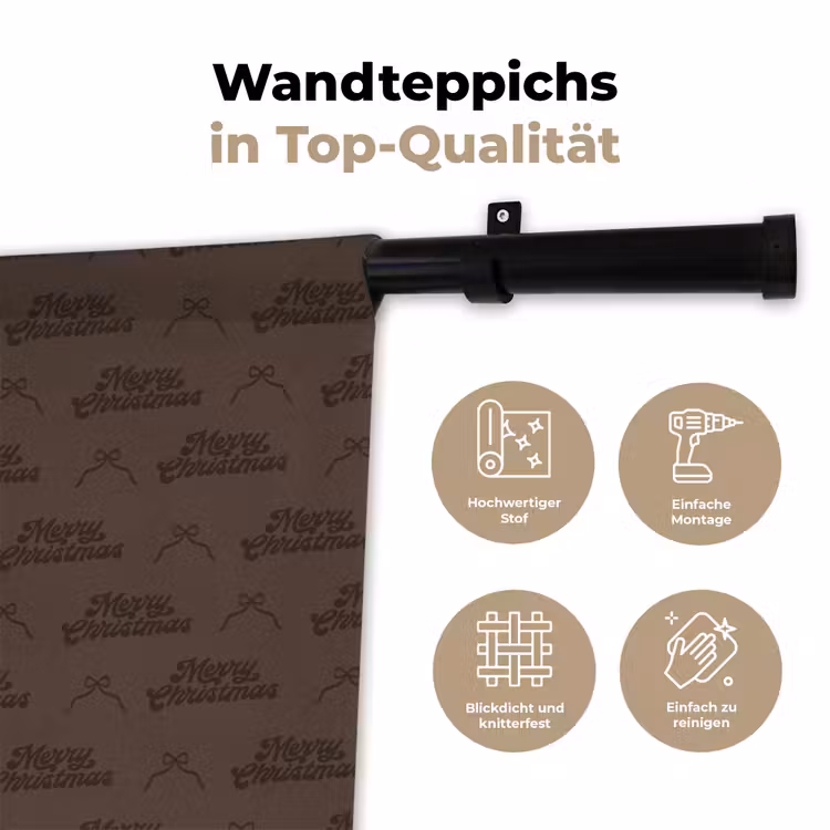 Wandteppich - Text – Schleife – Braun — 7