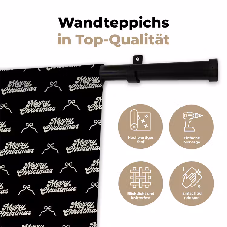 Wandteppich - Text – Schwarz – Weiß – Schleife — 7