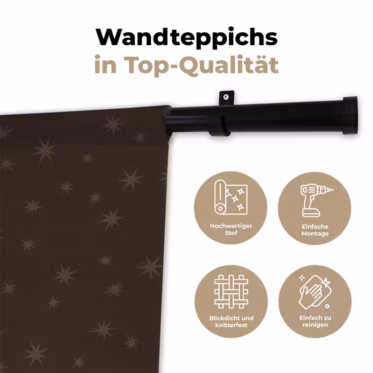 Wandteppich - Braun – Sterne – Weihnachten — 7