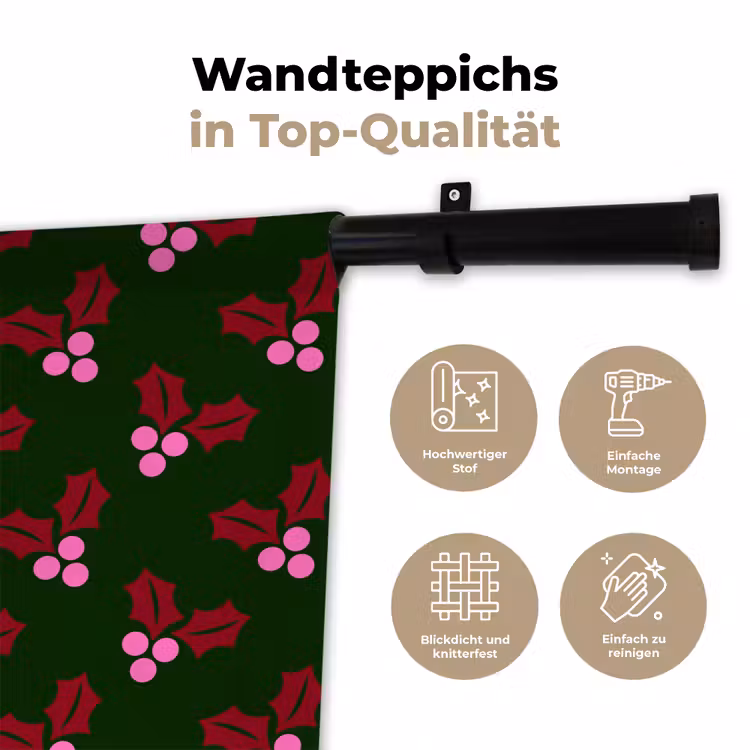 Wandteppich - Neon – Stechpalme – Weihnachten — 7
