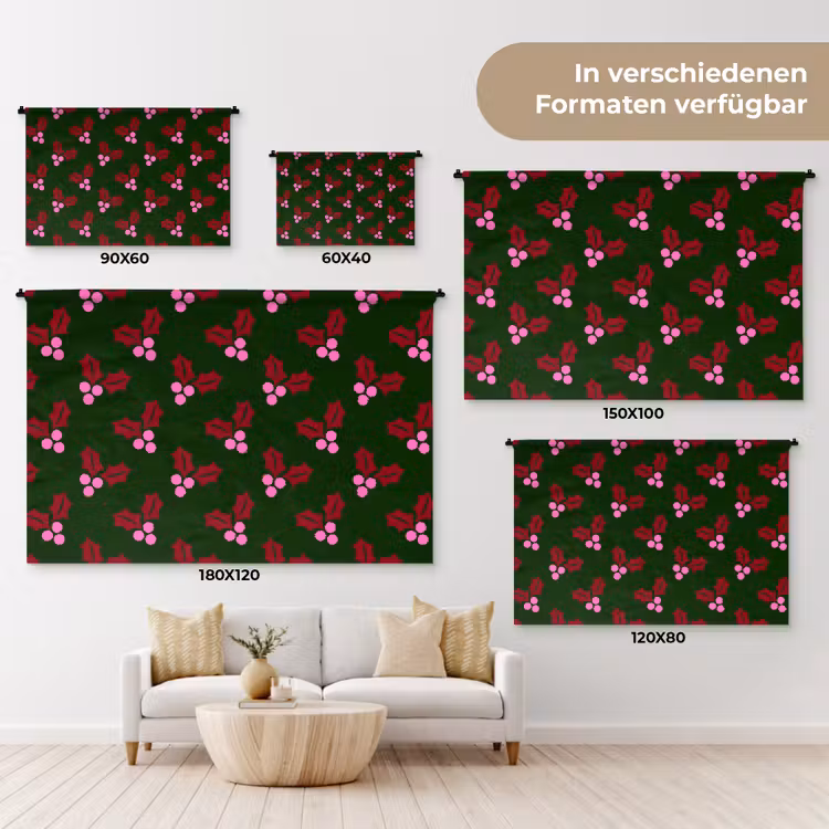 Wandteppich - Neon – Stechpalme – Weihnachten — 8