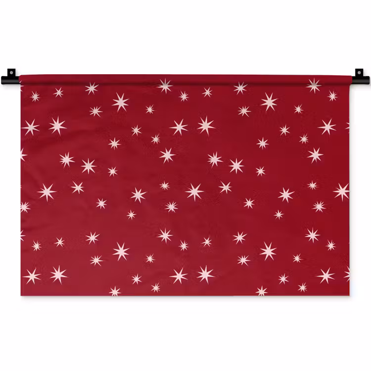 Wandteppich - Rot – Weiß – Weihnachten – Stern — 1