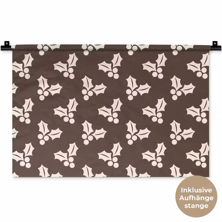 Wandteppich - Stechpalme – Braun – Weihnachten — 9