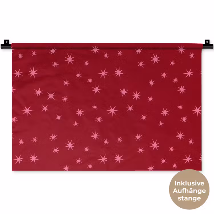 Wandteppich - Stern – Rosa – Weihnachten – Rot — 9
