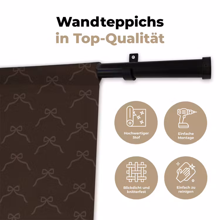 Wandteppich - Weihnachten – Braun – Schleife — 7