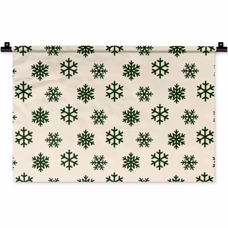 Wandteppich - Schneeflocke – Creme – Grün – Weihnachten — 1