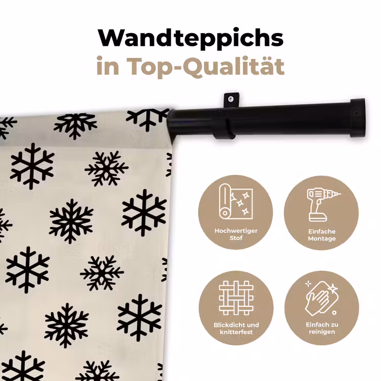 Wandteppich - Schneeflocke – Creme – Weiß — 7