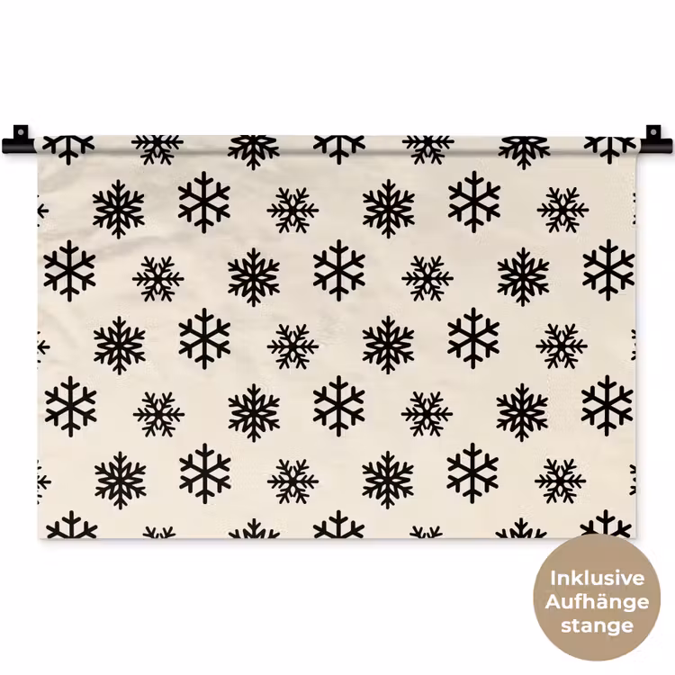 Wandteppich - Schneeflocke – Creme – Weiß — 9