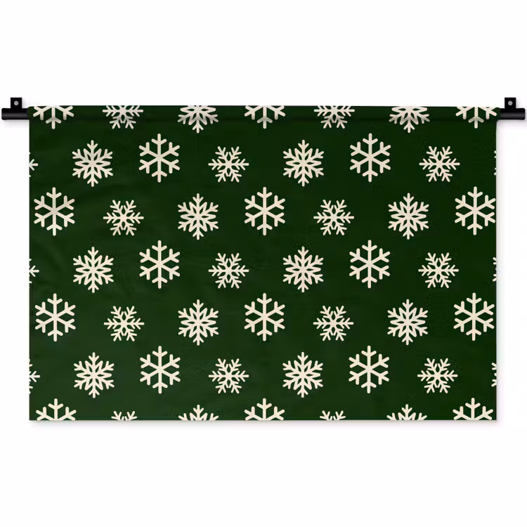 Wandteppich - Schneeflocke – Grün – Weiß – Weihnachten — 1