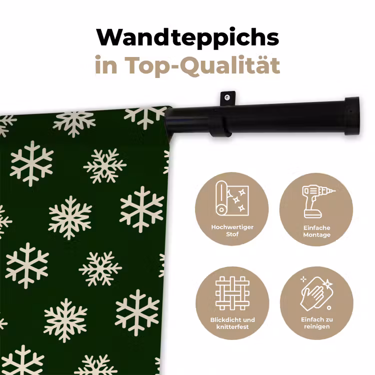 Wandteppich - Schneeflocke – Grün – Weiß – Weihnachten — 7