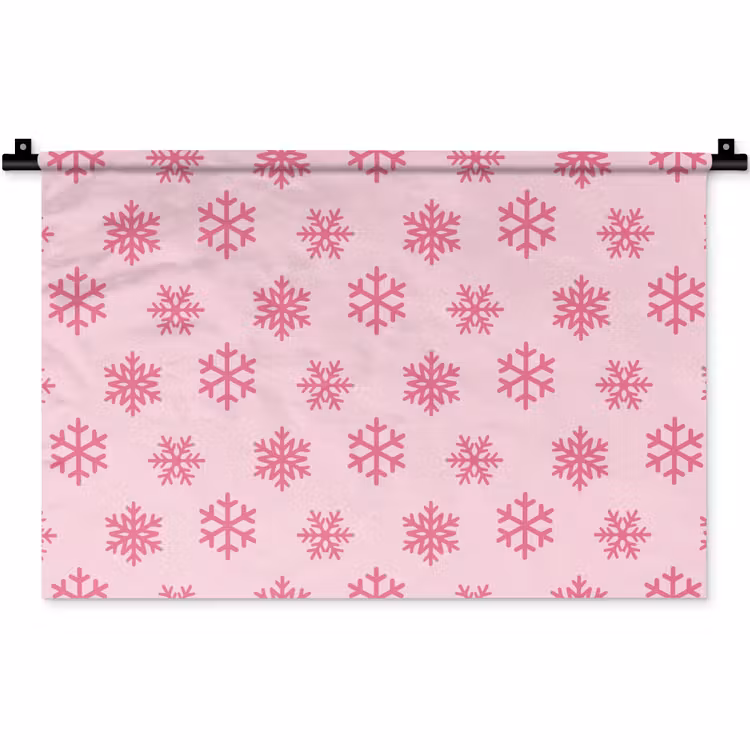 Wandteppich - Schneeflocke – Rosa – Weihnachten — 1