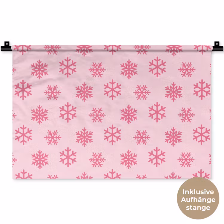 Wandteppich - Schneeflocke – Rosa – Weihnachten — 9