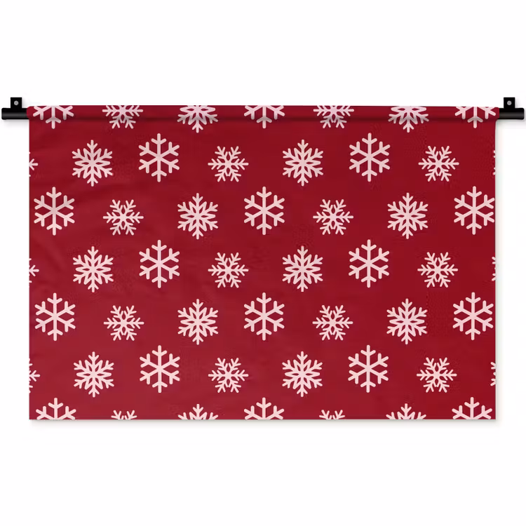 Wandteppich - Schneeflocke – Rot – Rosa – Weihnachten — 1