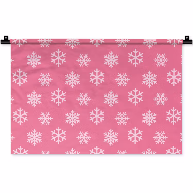 Wandteppich - Schneeflocke – Weihnachten – Rosa — 1