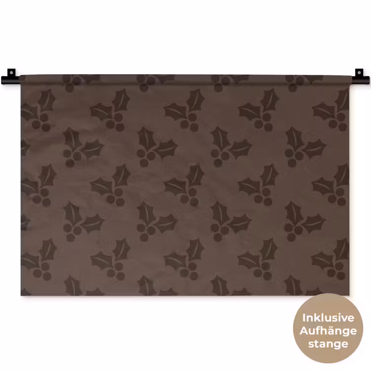 Wandteppich - Stechpalme – Weihnachten – Braun — 9