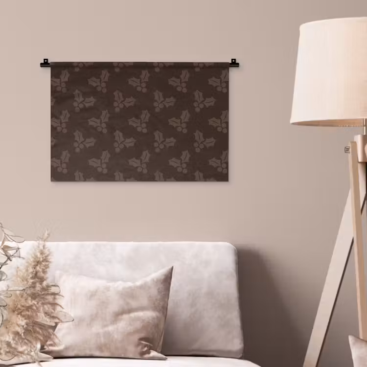 Wandteppich - Weihnachten – Stechpalme – Braun — 2