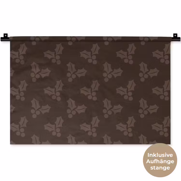 Wandteppich - Weihnachten – Stechpalme – Braun — 9