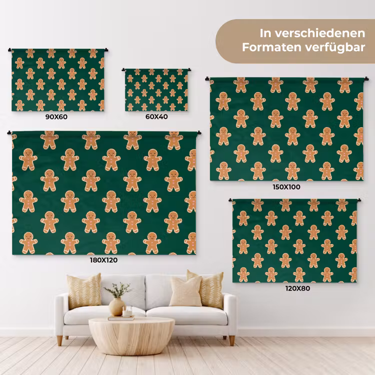 Wandteppich - Lebkuchen – Weihnachten – Grün — 8