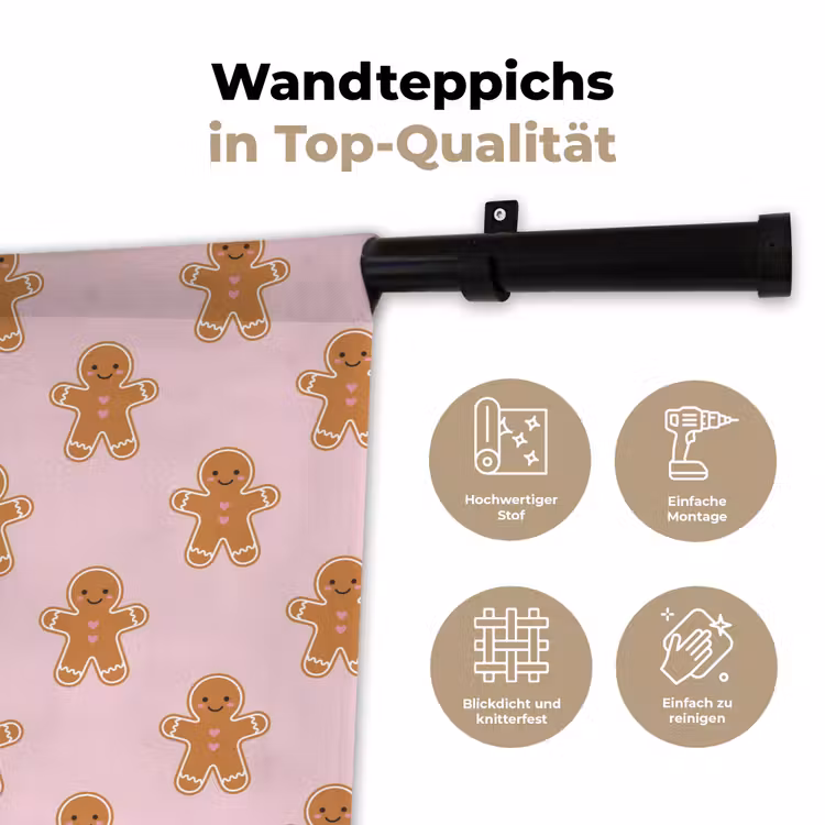 Wandteppich - Lebkuchen – Weihnachten – Rosa — 7