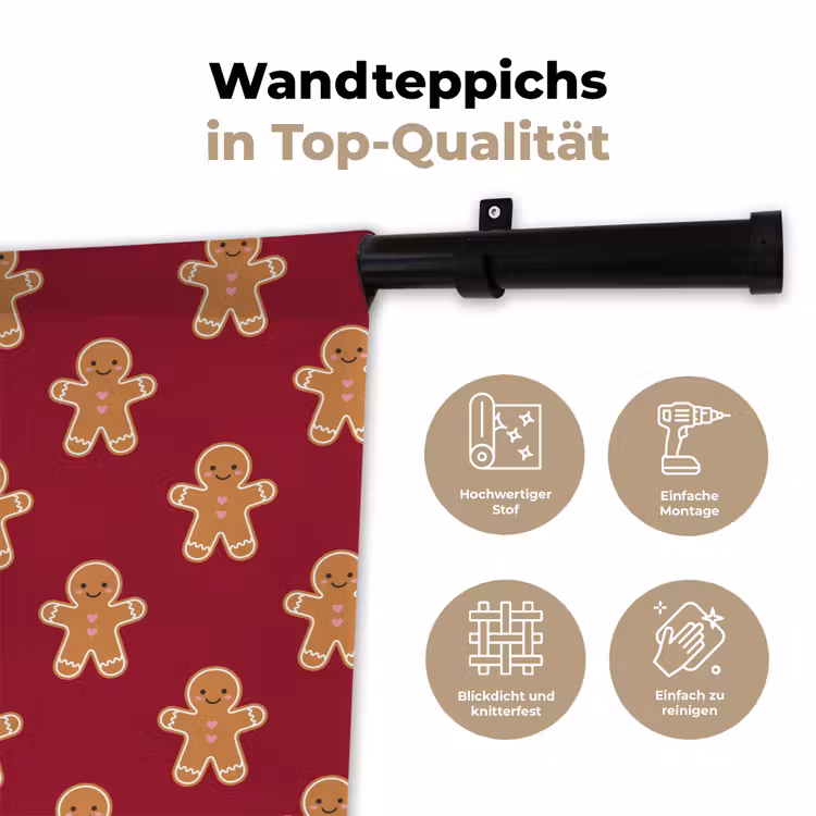 Wandteppich - Lebkuchen – Weihnachten – Rot — 7